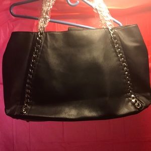 Just Fab NWT large black/chain bag.